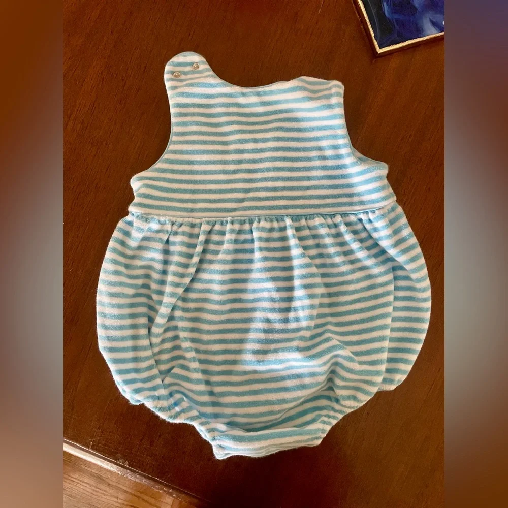 The Beaufort Bonnet Company Aqua Striped Bubble